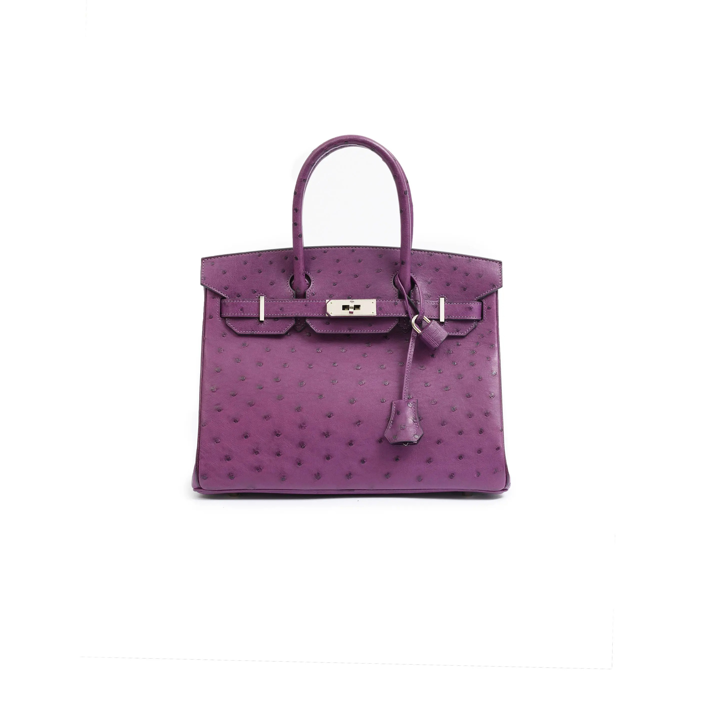 HERMÈS MASTER VIOLET OSTRICH BIRKIN 25 BAG (25*20*13cm)